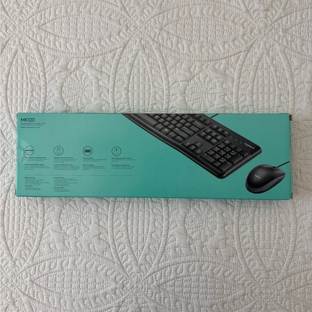 Logitech MK120 USB Keyboard and Mouse Set - Black